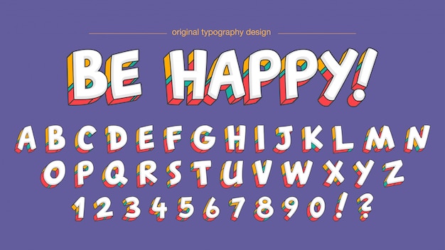 Premium Vector | Colorful cute bold typography design