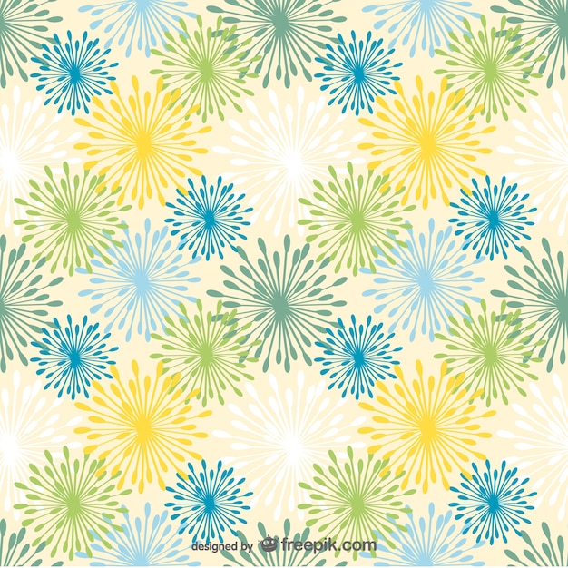 Colorful dandelions pattern Free Vector