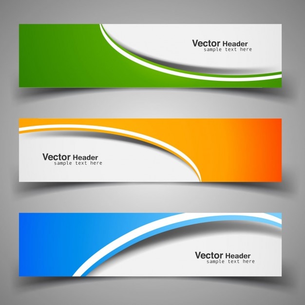 Download Colorful decorative headers Vector | Free Download