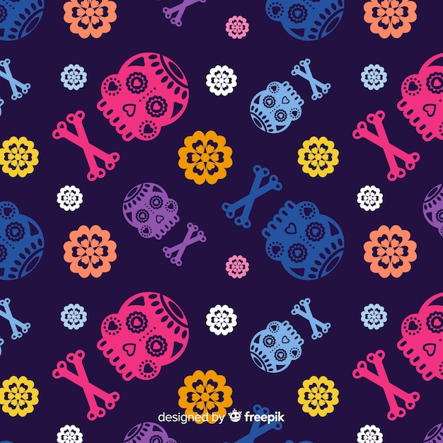 Colorful dia de muertos background Vector | Free Download