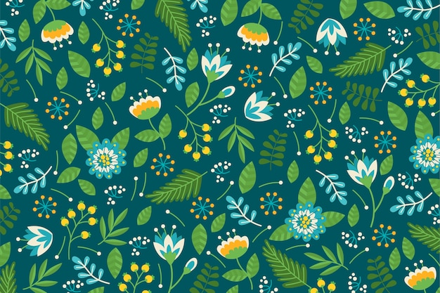 green floral print