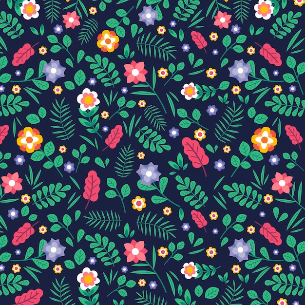 Download Colorful ditsy floral print background Vector | Free Download