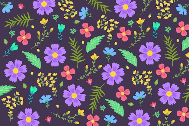 Download Free Vector | Colorful ditsy floral print background