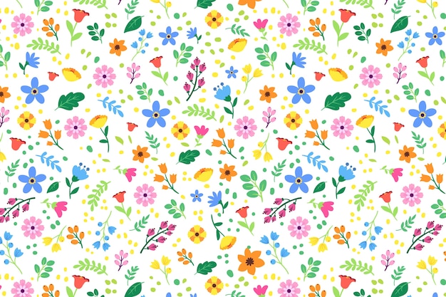 Colorful ditsy floral print background Vector | Free Download