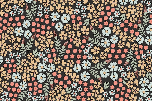 Colorful ditsy floral print wallpaper concept Vector | Free Download