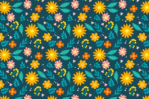 Free Vector | Colorful ditsy floral wallpaper