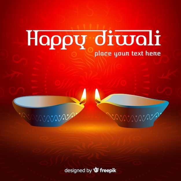 Colorful diwali background with realistic design Free Vector