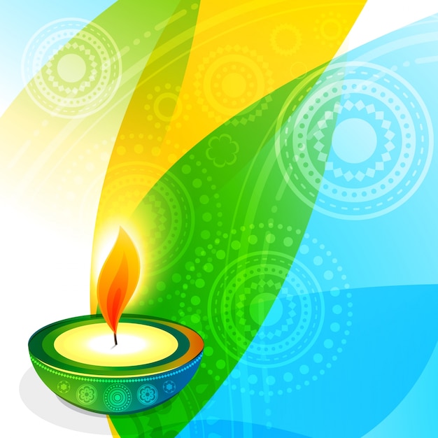 Premium Vector | Colorful diwali diya background