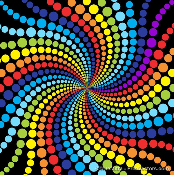 Colorful dots pattern in swirl shape Vector | Free Download