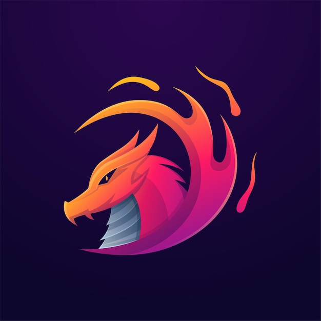 Premium Vector Colorful Dragon Fire Logo Template