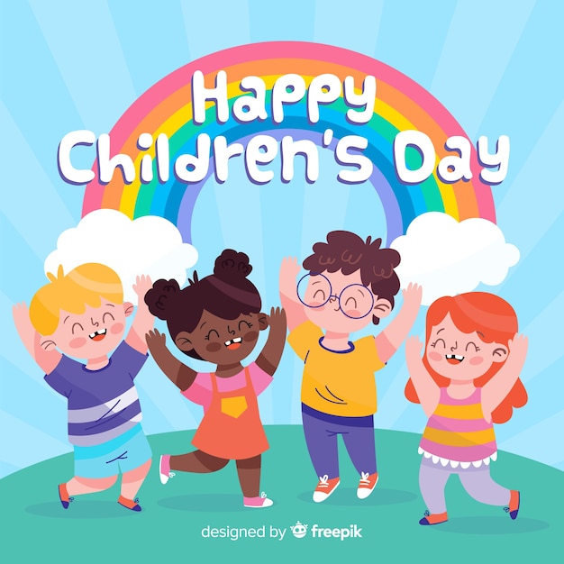 Free Vector | Colorful drawn for international childrens day