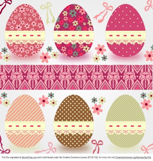 Colorful easter eggs pattern