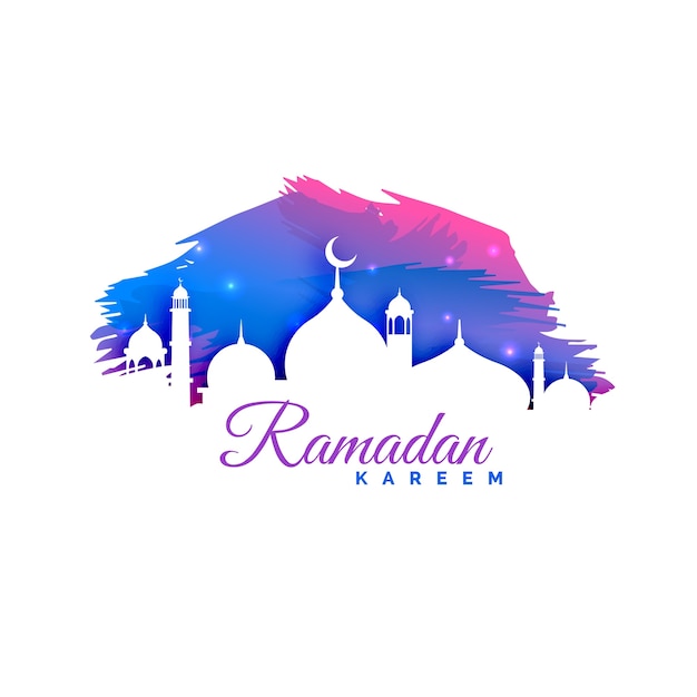 Colorful elegant ramadan kareem design