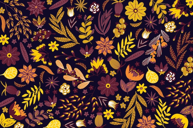 Colorful exotic floral background Vector | Free Download
