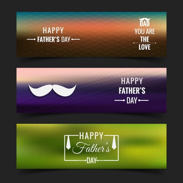 Colorful fathers day banners