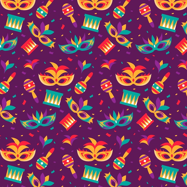 Free Vector | Colorful flat brazilian carnival pattern