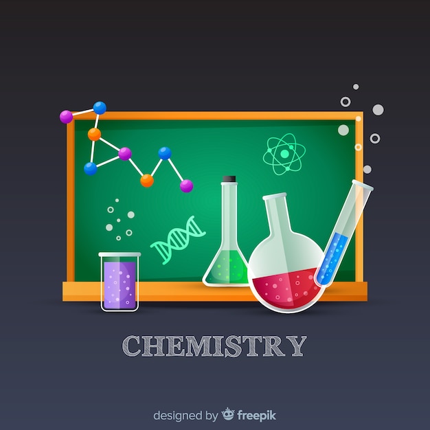 Free Vector | Colorful flat chemistry background