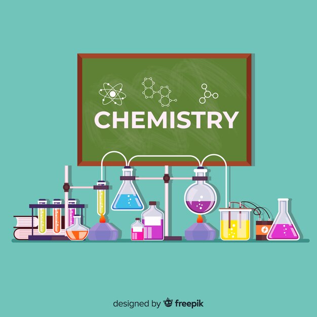 Free Vector | Colorful flat chemistry background