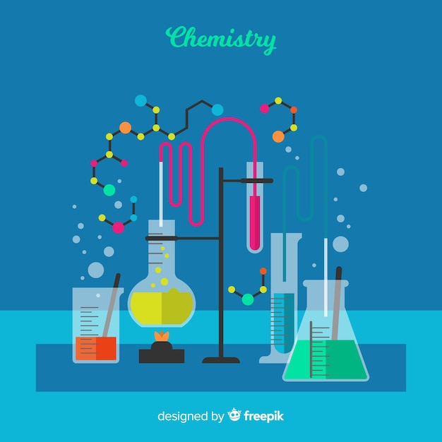 Free Vector | Colorful flat chemistry background