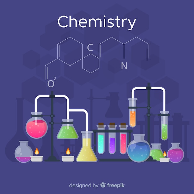 Free Vector | Colorful flat chemistry background