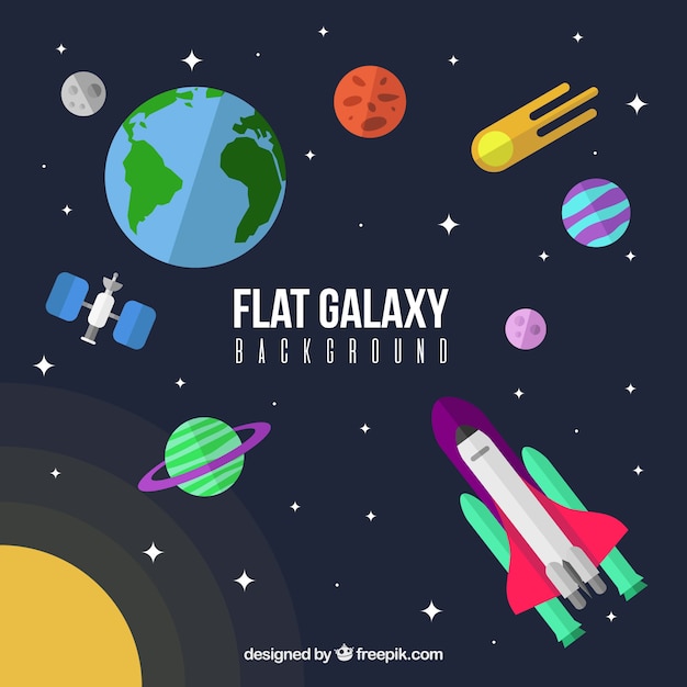 Colorful Flat Galaxy Background Free Vector