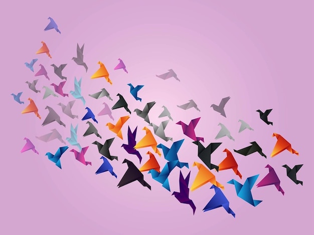 Colorful flock of birds