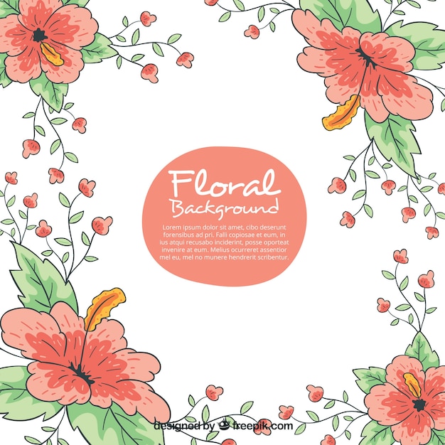 Free Vector | Colorful floral background in hand drawn style