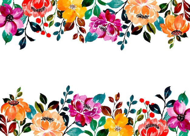 Premium Vector | Colorful floral background with watercolor