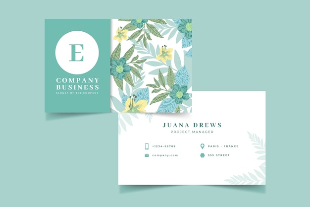 free printable floral business card template