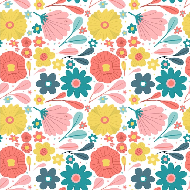 Colorful floral pattern Free Vector