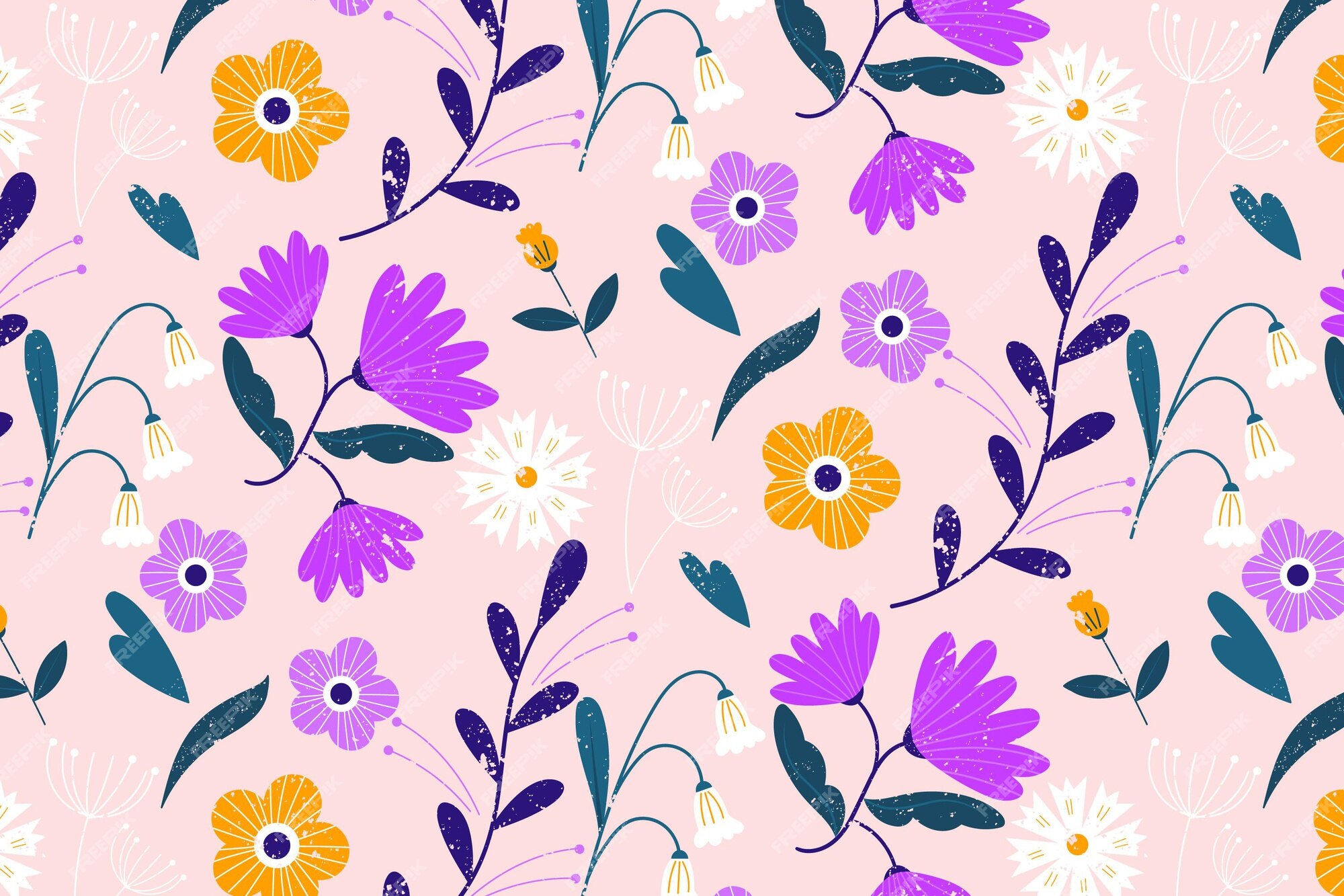 Free Vector | Colorful floral pattern