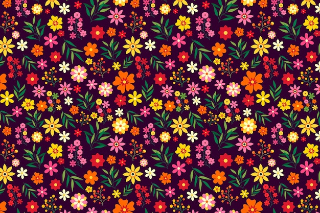 Download Free Vector | Colorful floral print background