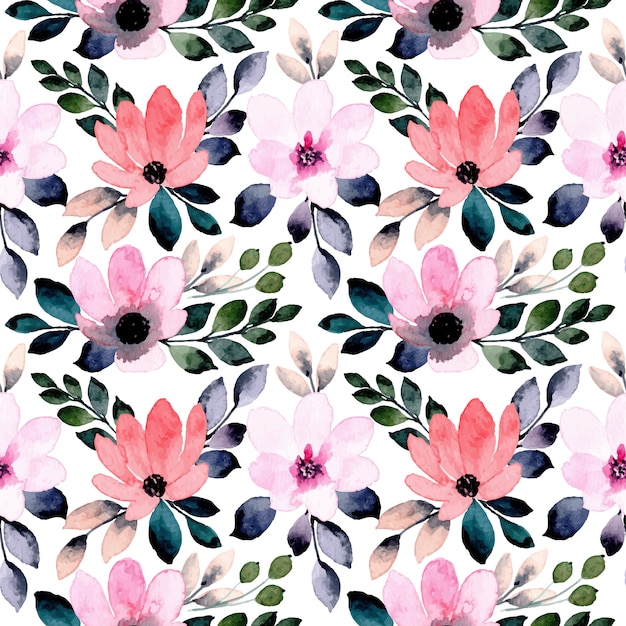 Premium Vector Colorful Floral Watercolor Seamless Pattern