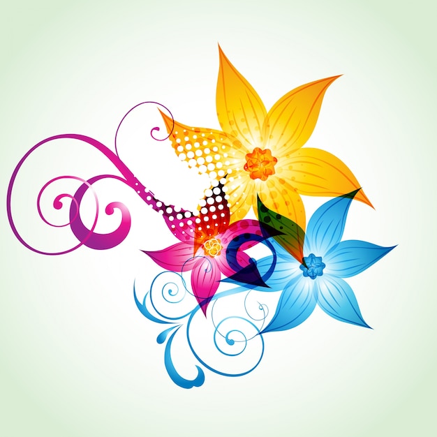 Premium Vector | Colorful flower artwork