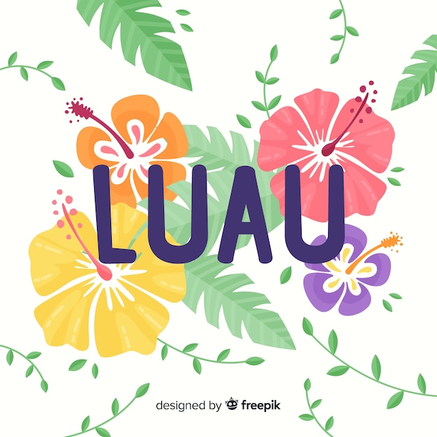 Colorful flowers luau background Vector | Free Download