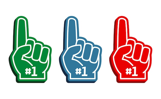 Premium Vector | Colorful foam fingers vector set