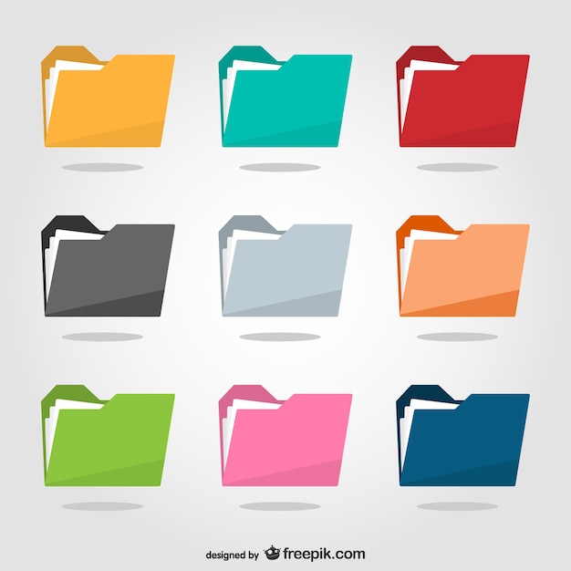 Download Colorful folders pack Vector | Free Download