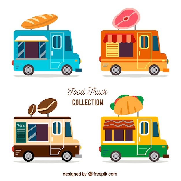 Colorful food truck collection