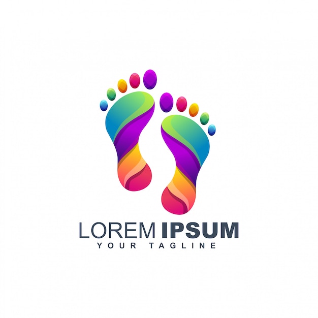 Premium Vector | Colorful foot logo design template