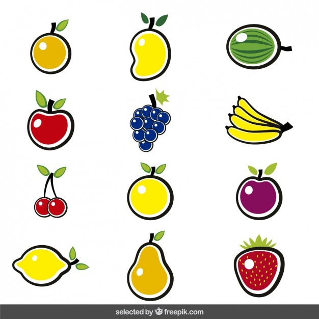 Colorful fruits collection