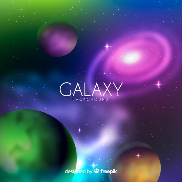 Colorful galaxy background with realistic
design