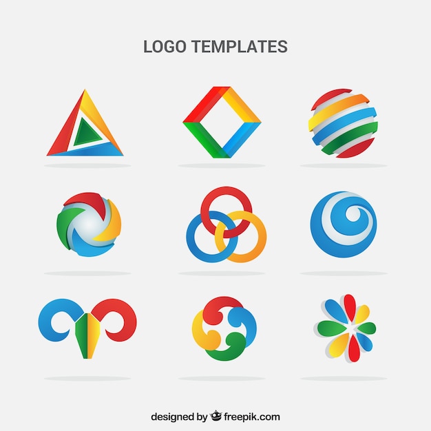 Download Colorful geometric logo pack Vector | Free Download