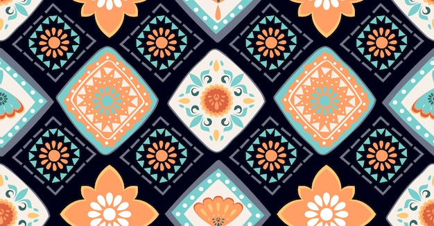 Colorful geometric seamless pattern in african style Premium Vector