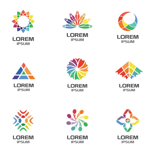 Colorful Geometric Shape Logo Idea for Business Company Vector ...