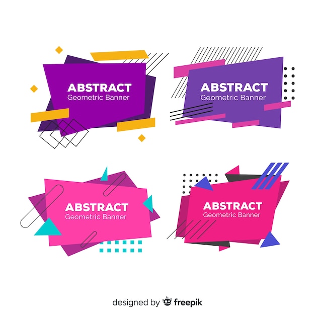 Download Colorful geometric shapes banner | Free Vector