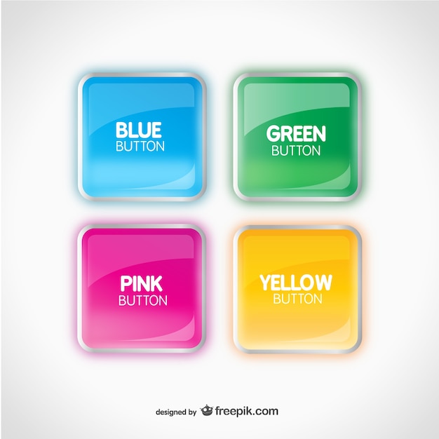 Download Free Vector | Colorful glossy buttons