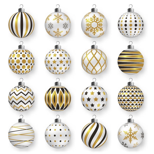 Premium Vector | Colorful glossy christmas balls with shadows