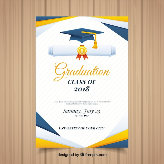 Kindergarten Graduation Invitation Template from image.freepik.com