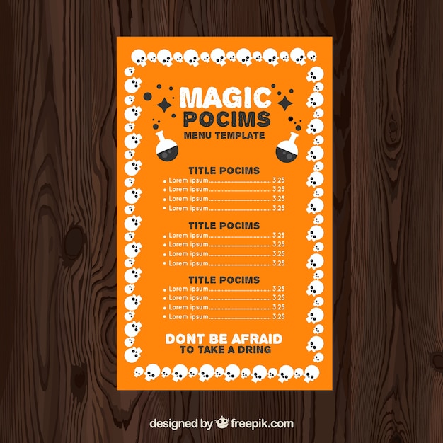 free-vector-colorful-halloween-menu-template-with-flat-design