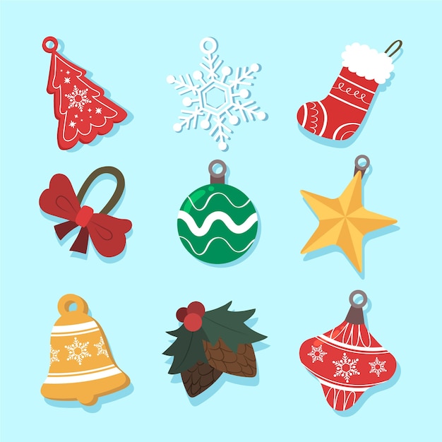 Free Vector  Colorful hand drawn christmas decoration